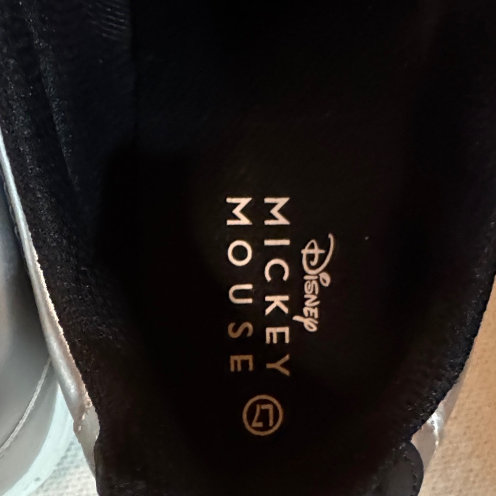 Disney Silver Sneakers with Black Mickey Mouse - Picture 8 of 9